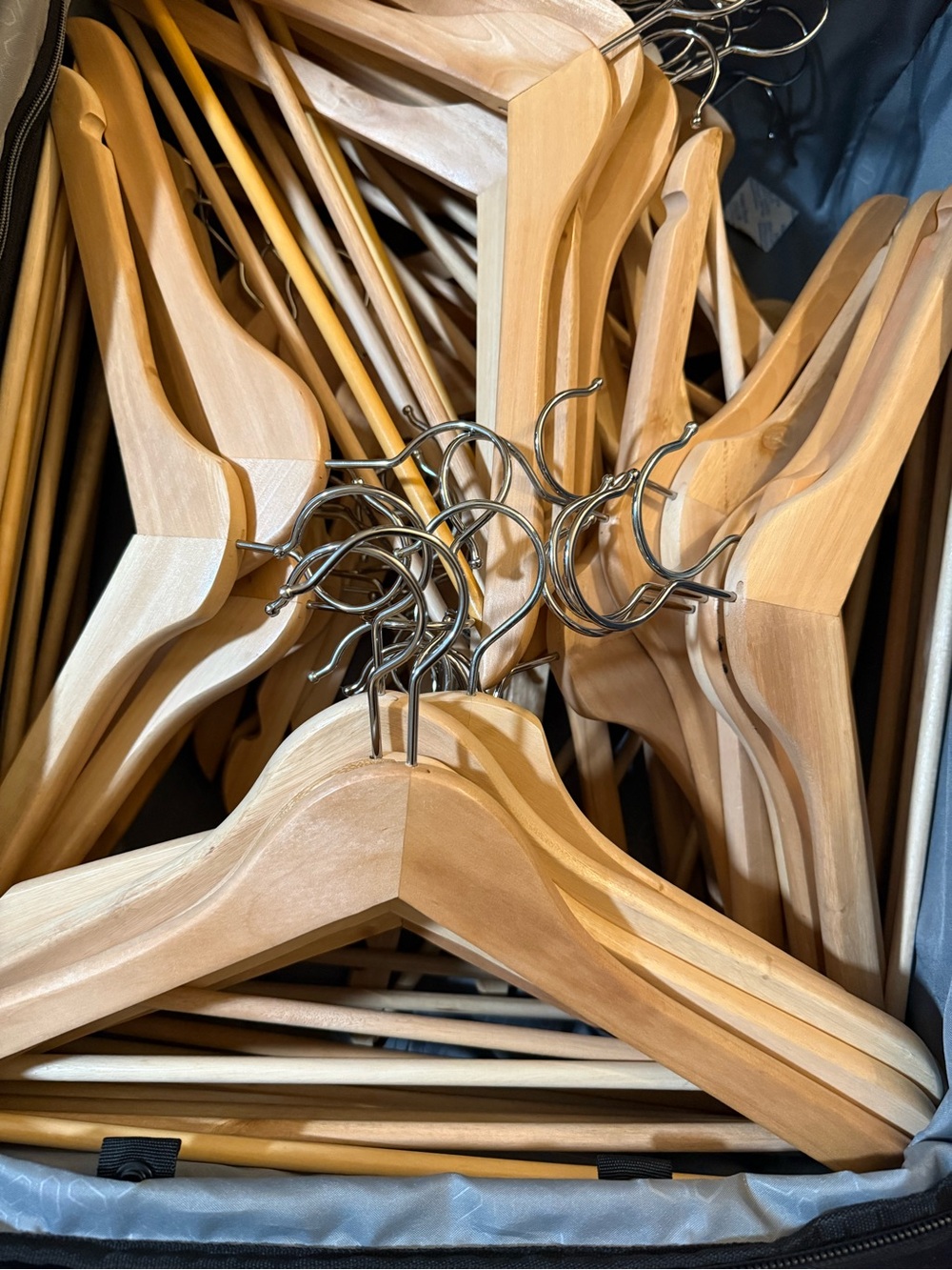 Natural Wood Coat Hangers - Pack of Wooden Non-Slip Hangers  - 15 Hangers for$20